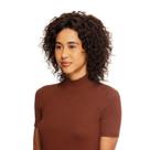 Peruca Cabelo Natural Cacheado 20cm Textura Wavy De Benguela 220g, Castanho Escuro