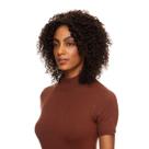 Peruca Cabelo Natural Cacheado 30cm Textura Curly De Benguela 190g, Castanho Escuro