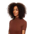Peruca Cabelo Natural Cacheado 40cm Textura Coily De Benguela 210g, Castanho Escuro