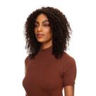 Peruca Cabelo Natural Cacheado 40cm Textura Curly De Benguela 210g, Castanho Escuro