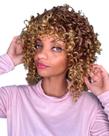 Peruca Cacheada Loira com Mechas Curta Média Black Power