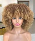 Peruca CC Hair Curly Afro 35cm Loira de Fibra Sintética