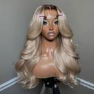 Peruca CIYOO Milk Tea Ombre Ash Blonde 100% cabelo humano 20"
