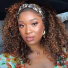 Peruca com bandana Aisaide Kinky Curly 35cm para mulheres negras