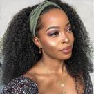 Peruca com bandana Celiarita Kinky Curly 100% cabelo humano 50cm 150% Peruca com bandana Celiarita Kinky Curly 100% cabelo humano 50cm 150%