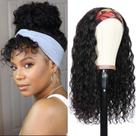 Peruca com bandana Claudianie Water Wave, cabelo humano de 18 polegadas Peruca com bandana Claudianie Water Wave, cabelo humano de 18 polegadas