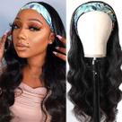 Peruca com faixa de cabeça Celiarita Body Wave 40cm, cabelo humano, cor natural