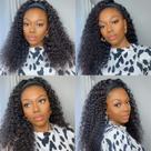 Peruca com faixa de cabeça celiarita Deep Wave 50cm 150% Densidade Natural