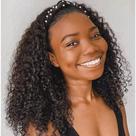 Peruca com faixa de cabeça Iesste Deep Wave 100% cabelo humano 45 cm 180% densidade