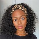 Peruca com faixa de cabeça Iesste Deep Wave 35 cm, 180% de densidade, cabelo humano