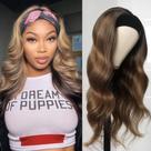 Peruca com faixa de cabeça olimaruly Body Wave Human Hair 56cm 150% de densidade
