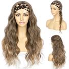 Peruca com faixa de cabeça SAPPHIREWIGS Long Body Wave Sintética 66cm