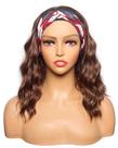 Peruca com faixa de cabeça SYMEIW Brown Wavy Light Brown 35cm para mulheres
