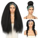 Peruca com faixa de cabeça WIGNEE Kinky Straight 66cm para mulheres negras