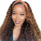 Peruca com faixa de cabeça XSY Ombre Highlight Curly Human Hair 30cm 150% Peruca com faixa de cabeça XSY Ombre Highlight Curly Human Hair 30cm 150%