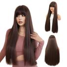 Peruca Com Franja Wig Normal Lisa Orgânica Premium 70cm