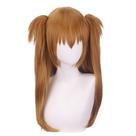 Peruca Cosplay Asuka Langley Sory sintética laranja escura 70cm