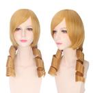 Peruca Cosplay Blonde Curly Twin Twin Tail 30cm resistente ao calor Peruca Cosplay Blonde Curly Twin Twin Tail 30cm resistente ao calor