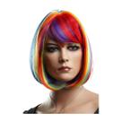 Peruca Cosplay Colorida Lady Bobo de Fibra Sintética 28cm