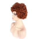Peruca Cosplay Curly Short Brown 20cm sintética resistente ao calor