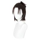 Peruca Cosplay Eren Jaeger Anime Sintética Marrom Escuro 30cm
