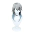 Peruca Cosplay Gradient Silver Grey com pontas azuis 40cm Heat R