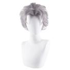Peruca Cosplay Jojo Koichi Hirose Party Cinza Sintética 35cm