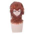 Peruca Cosplay Journey To The West Monkey sintética laranja escura