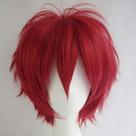 Peruca Cosplay S-noilite Short Fluffy Straight Wine Red