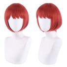 Peruca Cosplay Short Bob Red 30cm sintética para adolescentes/adultos
