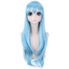 Peruca Cosplay Sintética de Alta Temperatura Azul Água 75cm