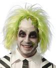 Peruca Costume Culture Trickster branca com verde neon e boné careca