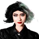 Peruca Cruella Curta Preto Verde 101 Dálmatas Folia Carnaval