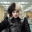 Peruca Cruella Devil Branco/preto Cosplay Fantasia