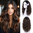 Peruca CURLCRAZY Short Wavy Bob 18 cm com renda frontal para mulheres