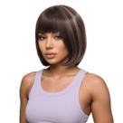 Peruca curta Bob de 30 cm/12 polegadas com franja, cabelo sintético, marrom