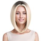 Peruca curta Bob de 30 cm com parte lateral em gradiente preto a loiro
