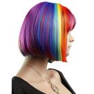 Peruca curta Bob Rainbow 30 cm com franja arejada e cabelo sintético