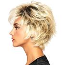 Peruca curta de cabelo sintético loiro em camadas de 30 cm para mulheres