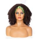 Peruca curta de estilo africano encaracolada de 45 cm com faixa verde