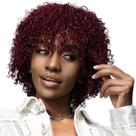 Peruca curta de uma parte, Kinky Curly, com franja, 30 cm, 99J, borgonha Peruca curta de uma parte, Kinky Curly, com franja, 30 cm, 99J, borgonha