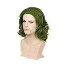 Peruca Curta Verde Cacheada Para Homens, Ideal Para Fantasias De Halloween E Festas De Anime, Cabelo