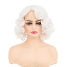 Peruca Daiaces, curta, branca, encaracolada, platinada, anos 1920, loira, feminina