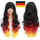 Peruca de 70 cm de comprimento, cabelo sintético ondulado, bandeira alemã, gradiente
