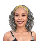 Peruca de cabeça SYMEIW Silver Grey Wavy 14" para mulheres negras