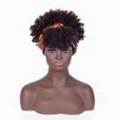 Peruca de cabelo curto encaracolado com faixa de cabeça para mulheres de estilo afro