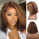 Peruca de cabelo humano sem cola Virginess Wear and Go Deep Wave 25cm