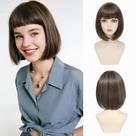 Peruca de cabelo refinado Ash Brown Bob com franja de 30 cm para mulheres Peruca de cabelo refinado Ash Brown Bob com franja de 30 cm para mulheres