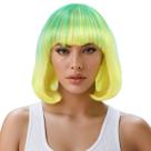 Peruca de cabelo sintético 30cm verde Ombre Bob com franja Peruca de cabelo sintético 30cm verde Ombre Bob com franja