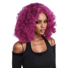 Peruca de cabelo sintético curto encaracolado 30cm roxo para mulheres